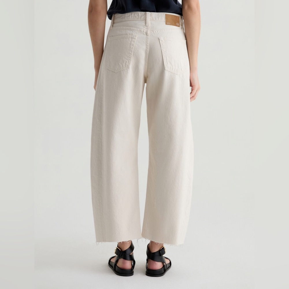 Ag Adriano Goldschmied Hattie Crop Jean High-Rise Barrel in Opal Stone size 27 - Picture 6 of 13